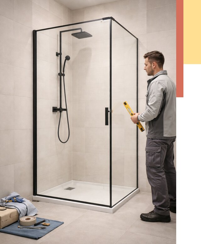 Стеклянные перегородки для душа в Белогорске от 12753 руб. | Монтаж под ключ — ОТДЕЛОЧНИК-Бгк