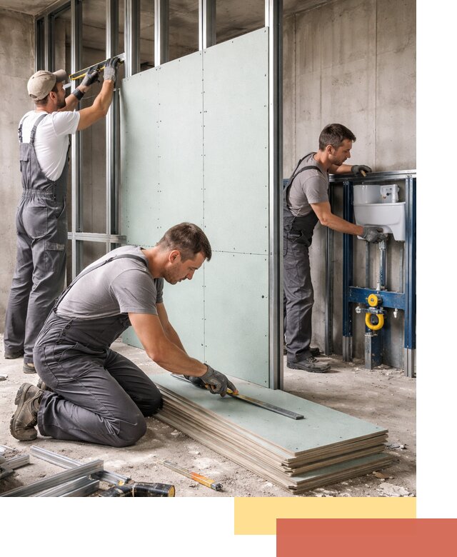 Монтаж и ремонт сантехнических перегородок в Белогорске