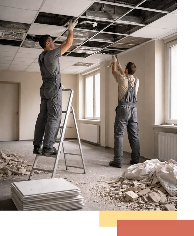 Демонтаж потолков Армстронг профессионально в Белогорске