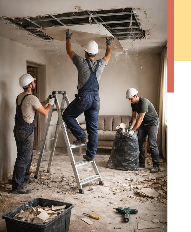 Демонтаж гипсокартонного потолка в Белогорске от 428 руб. за м2 — ОТДЕЛОЧНИК-Бгк