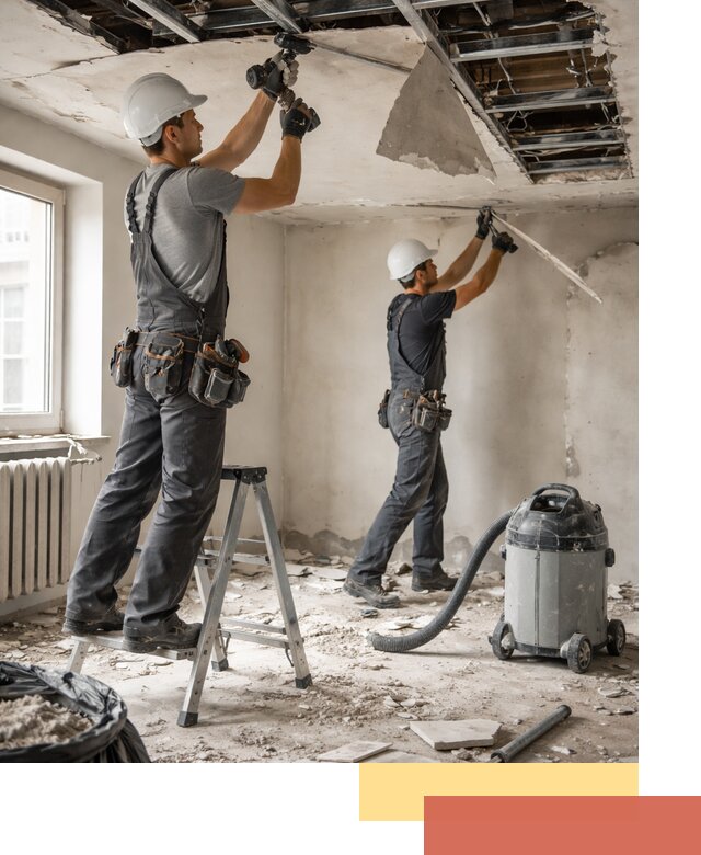 Демонтаж гипсокартонного потолка в Белогорске быстро и аккуратно