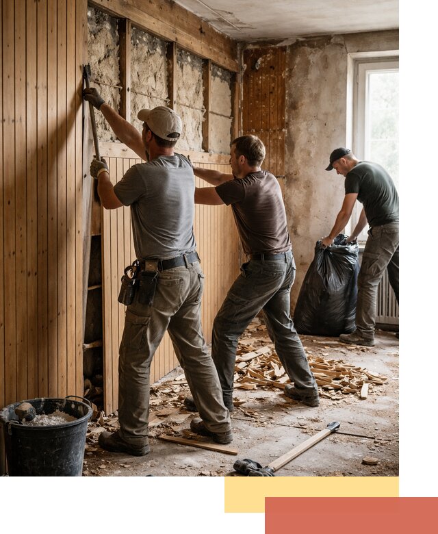 Демонтаж вагонки и вывоз материалов в Белогорске