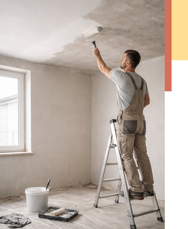 Грунтовка потолка в Белогорске от 2551 руб. — быстро и недорого | ОТДЕЛОЧНИК-Бгк