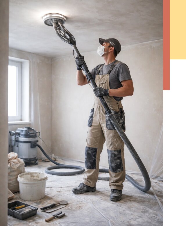 Шлифовка потолка в Белогорске от 3571 руб. — услуги шлифования потолка | ОТДЕЛОЧНИК-Бгк