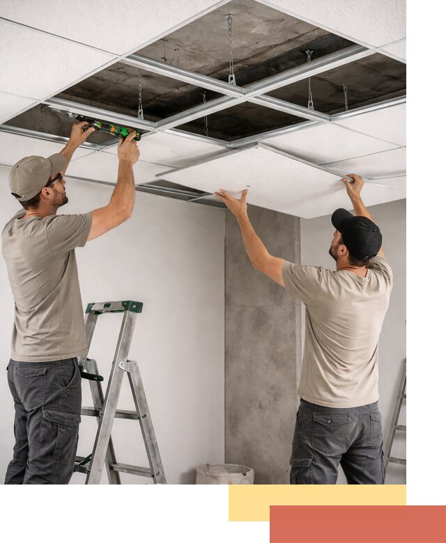 Монтаж потолка Армстронг под ключ в Белогорске