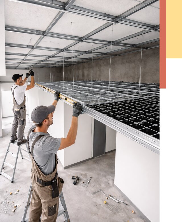 Монтаж потолка грильято в Белогорске от 459 руб./м² — быстрая сборка под ключ | ОТДЕЛОЧНИК-Бгк