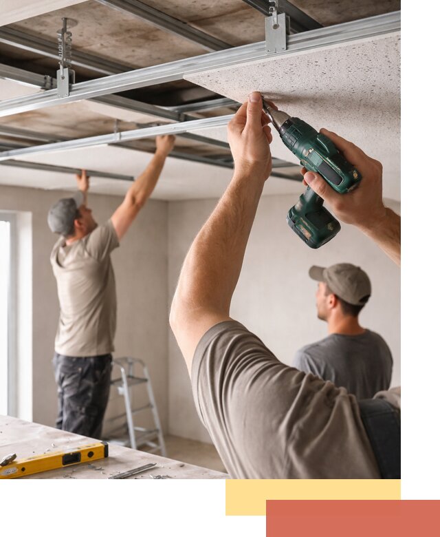 Монтаж акустического потолка в Белогорске под ключ