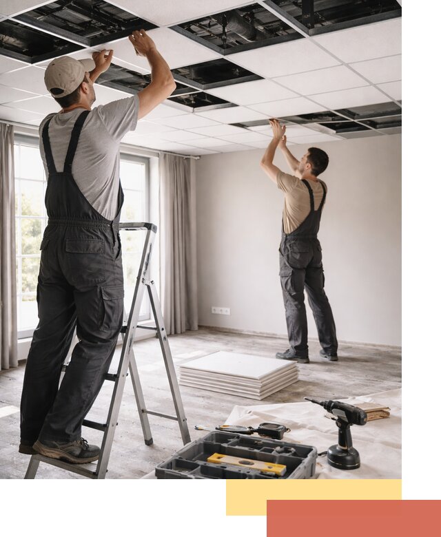 Замена плит подвесного потолка в Белогорске быстро и качественно