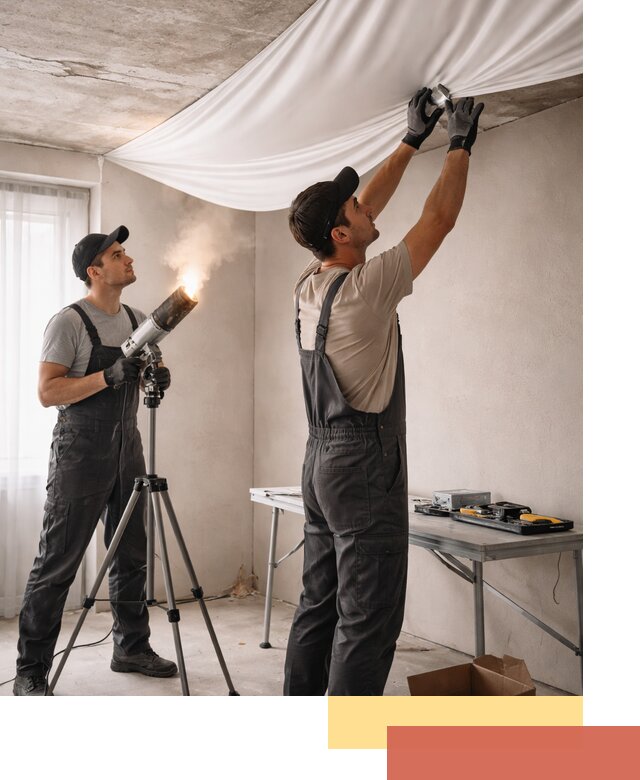 Установка натяжного потолка под ключ в Белогорске