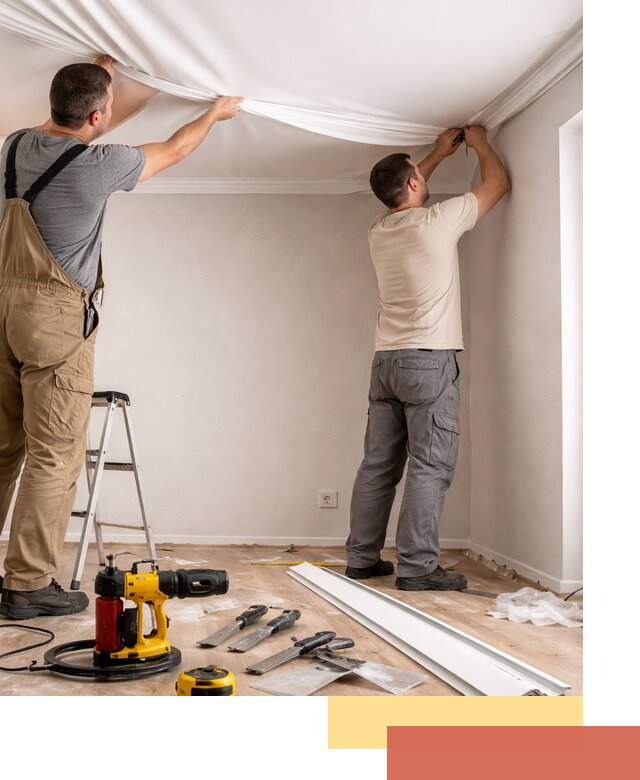 Монтаж ПВХ натяжного потолка в Белогорске качественно и быстро