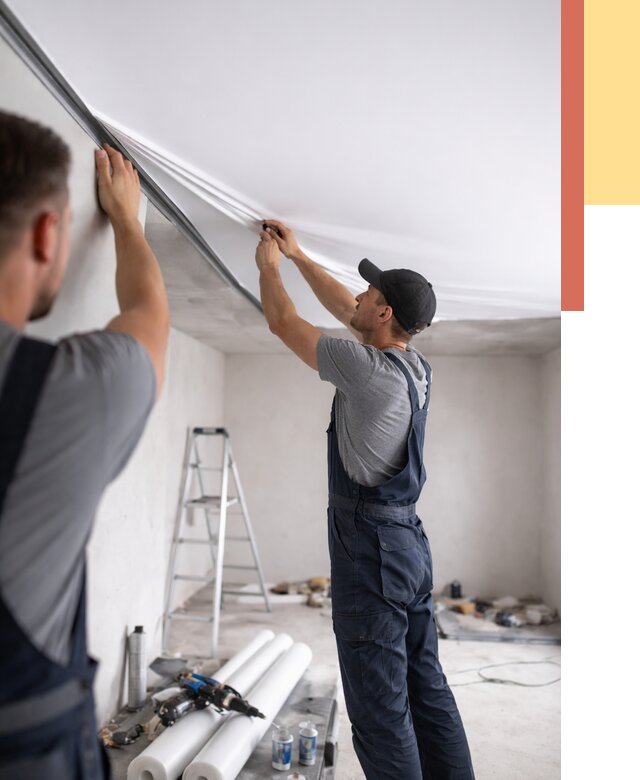 Монтаж матового натяжного потолка в Белогорске от 4591 руб./м² — быстро и недорого | ОТДЕЛОЧНИК-Бгк