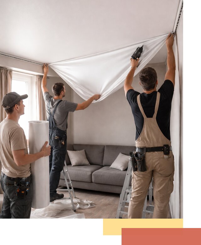 Монтаж сатинового натяжного потолка в Белогорске качественно и быстро