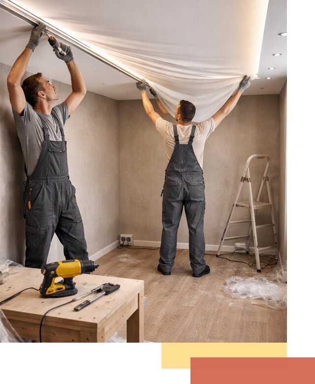 Монтаж натяжного потолка с подсветкой в Белогорске цена и сроки