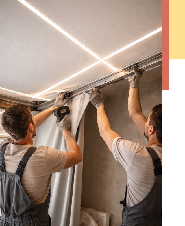 Монтаж натяжного потолка со световыми линиями в Белогорске от 1224 руб. | ОТДЕЛОЧНИК-Бгк