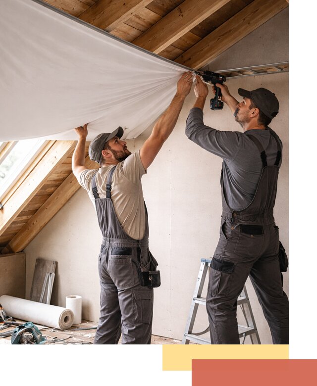 Монтаж натяжного потолка в мансарде в Белогорске