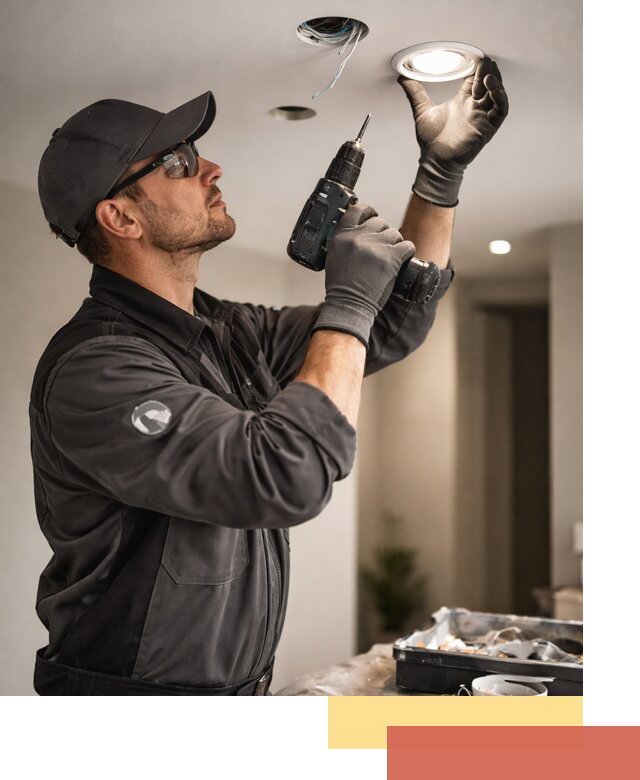 Установка точечных светильников в натяжной потолок в Белогорске