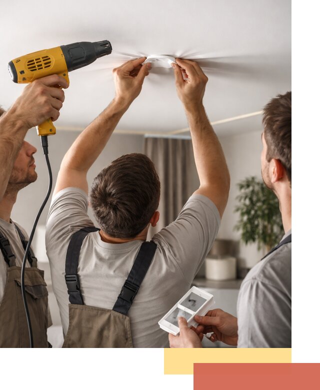 Ремонт прокола полотна натяжного потолка в Белогорске