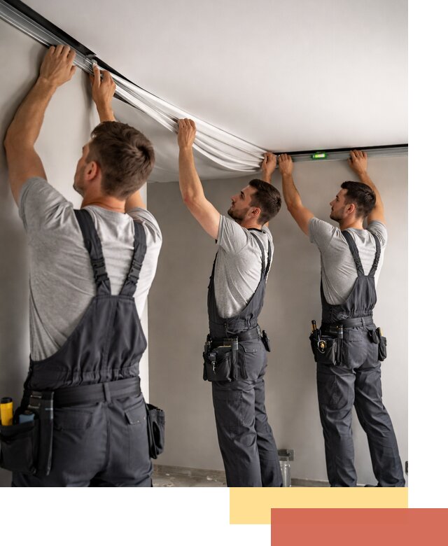 Теневые натяжные потолки в Белогорске: монтаж и отделка быстро и качественно