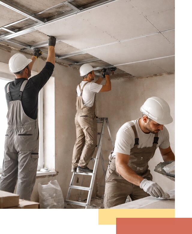 Одноуровневый потолок из гипсокартона в Белогорске — монтаж и отделка