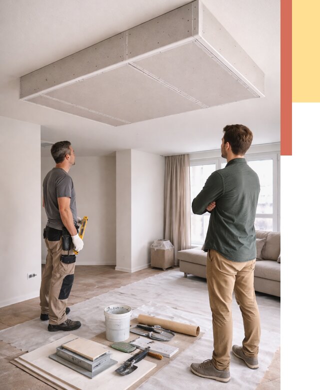 Короб на потолке из гипсокартона в Белогорске от 2244 руб. — монтаж и услуги под ключ | ОТДЕЛОЧНИК-Бгк