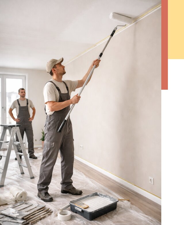 Покраска потолка из гипсокартона в Белогорске от 4591 руб./м2 — услуги под ключ | ОТДЕЛОЧНИК-Бгк