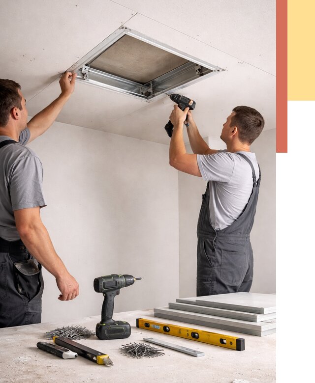 Установка люка в потолок ГКЛ в Белогорске от 2551 руб. под ключ | ОТДЕЛОЧНИК-Бгк