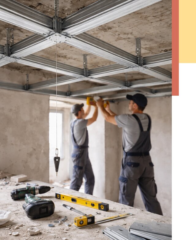 Монтаж каркаса потолка из профиля в Белогорске от 4591 руб. — услуги ОТДЕЛОЧНИК-Бгк