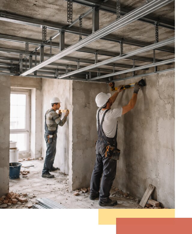 Монтаж каркаса потолка из профильного профиля в Белогорске