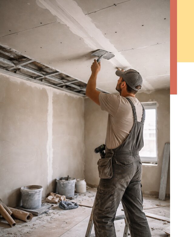 Ремонт потолка из гипсокартона в Белогорске от 663 руб./м² — быстро и недорого | ОТДЕЛОЧНИК-Бгк