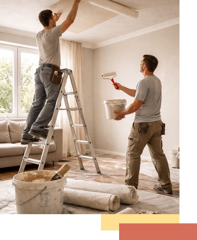 Поклейка обоев на потолок в Белогорске — качественно и быстро