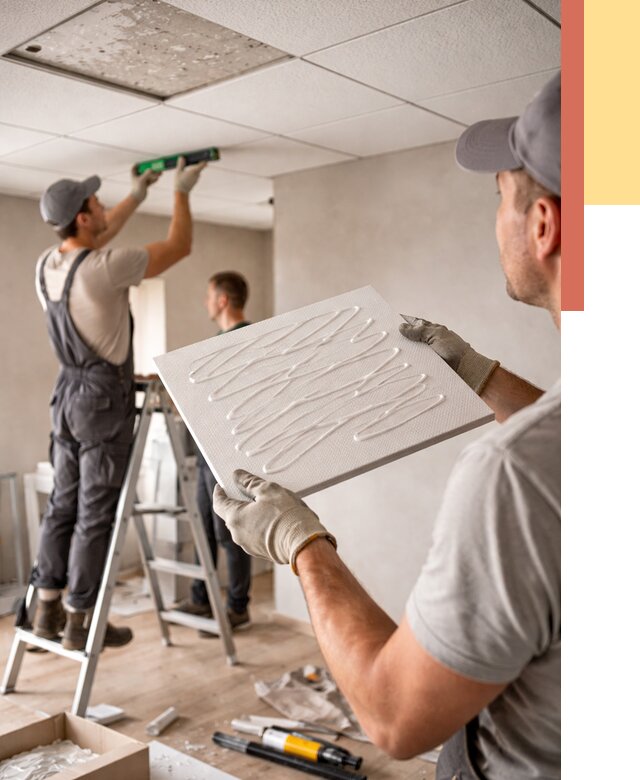 Монтаж потолочной плитки в Белогорске от 4591 руб. — быстро и недорого | ОТДЕЛОЧНИК-Бгк