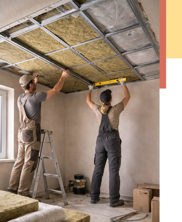 Шумоизоляция потолка в Белогорске от 1275 руб. под ключ — услуги ОТДЕЛОЧНИК-Бгк